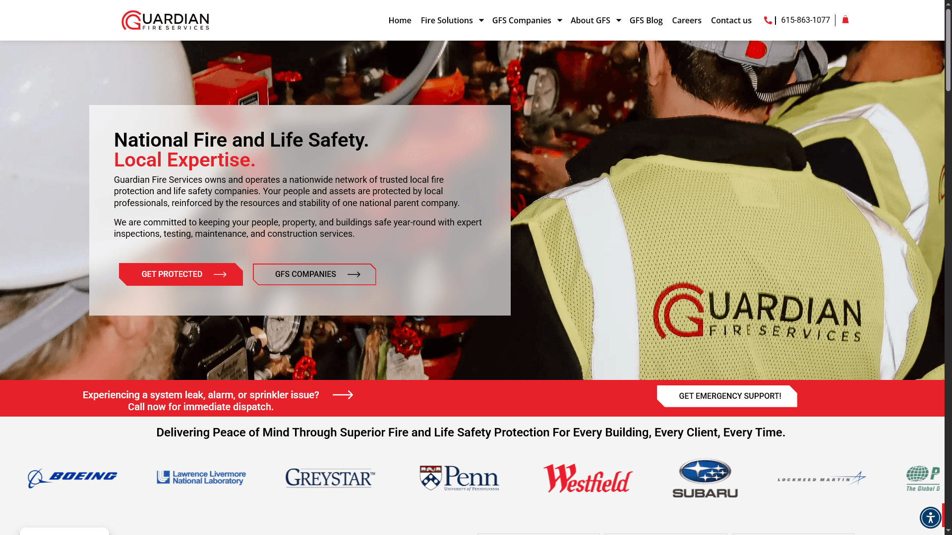 Guardian Fire Holdings website homepage