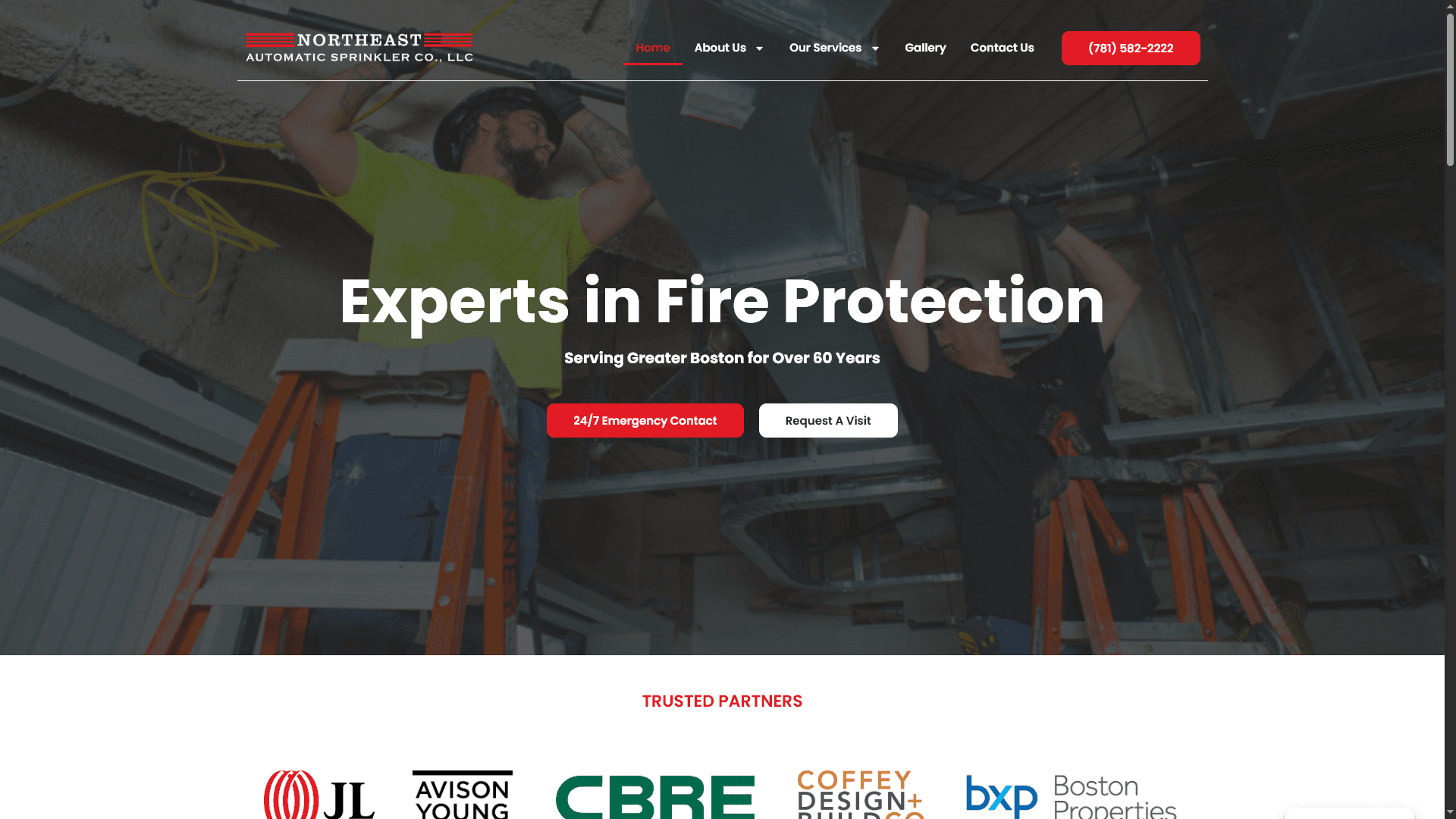 Northeast Automatic Sprinkler website homepage
